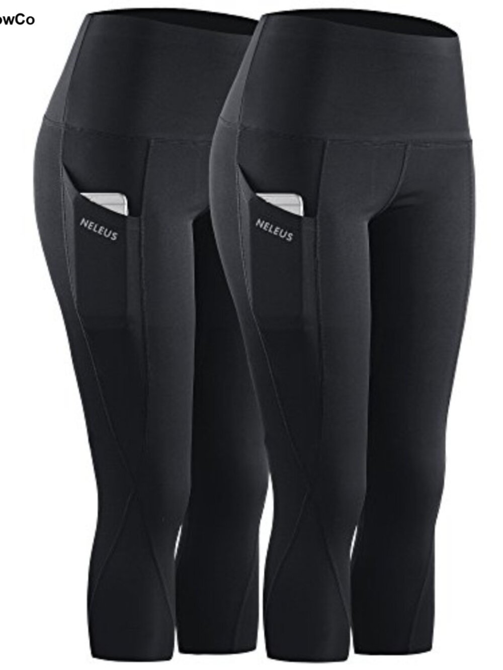 High Waist Tummy Control Capri Leggings with Pocket Yoga Running